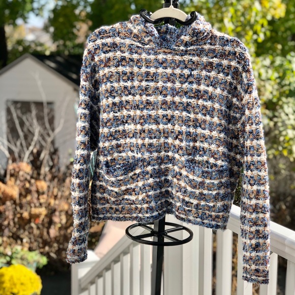 Zara Sweaters - Zara Tweed Knit Hoodie Sweater